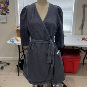 Universal Thread Grey Denim Wrapped Dress Size L
